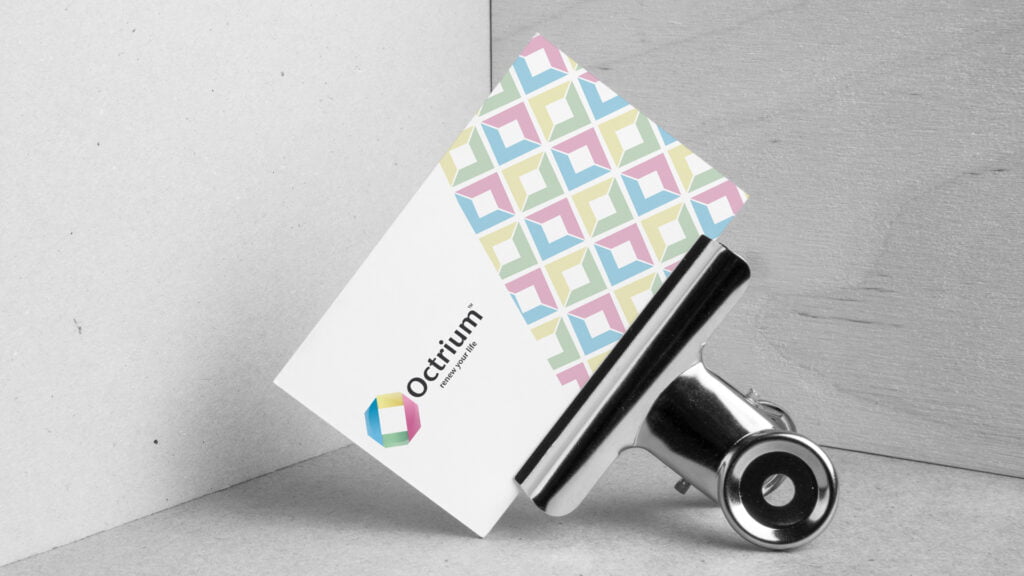 Identity Design for Octrium 6 business card mockup